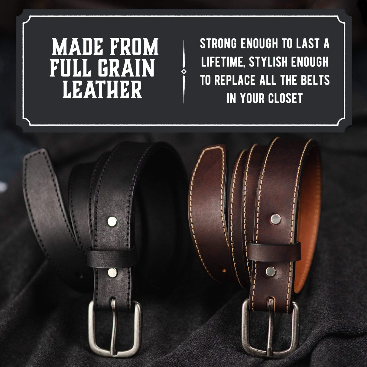 The Executive Leather 1 1/4 Inch Dress Belt from Main Street Forge