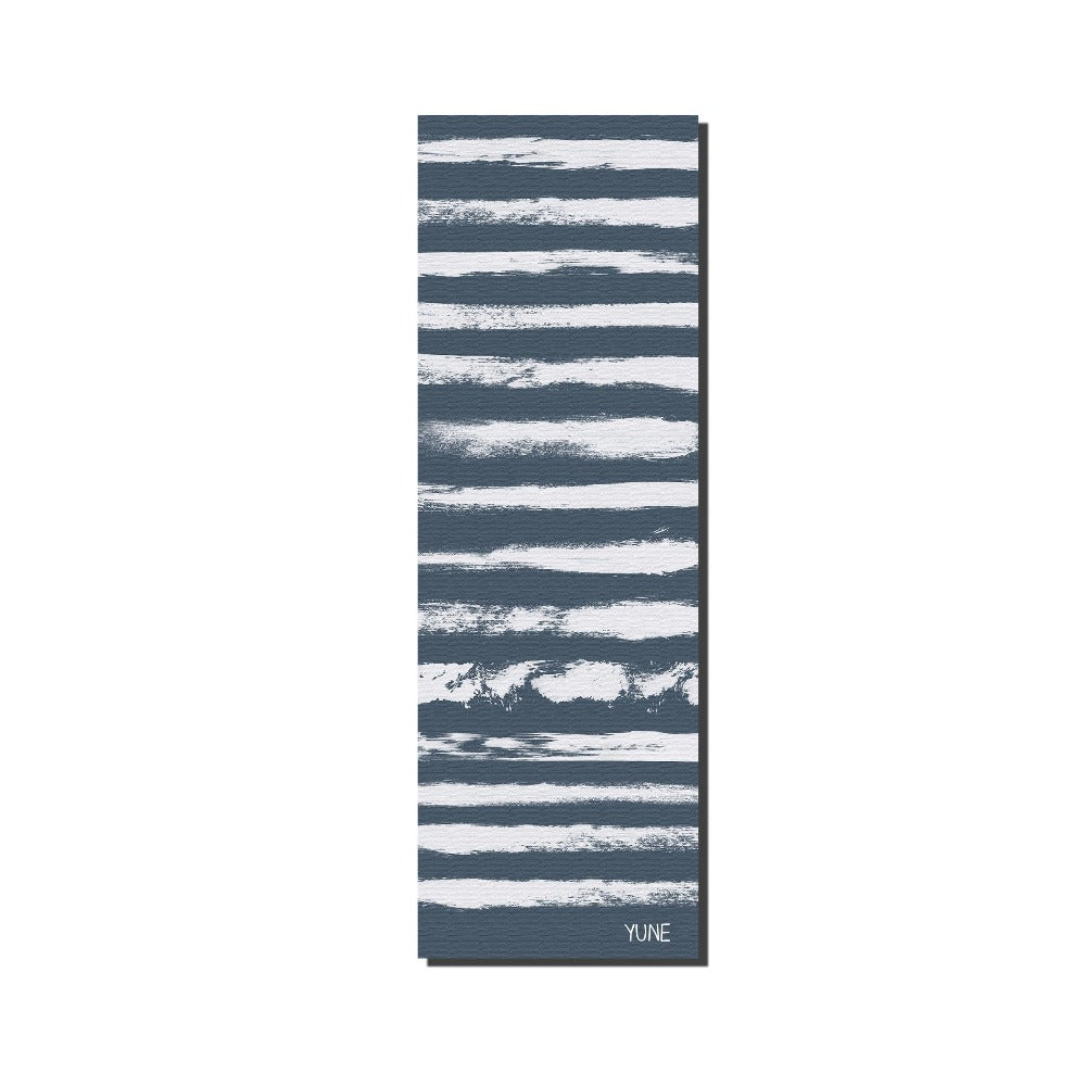 Yoga Mat | 6mm Thick | Blue Striped | Non-Slip | Eco Friendly | from Yune Yoga | Fir
