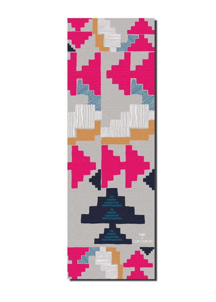 Yoga Mat | 6mm Thick | Pink| Non-Slip | Eco Friendly | Yune Yoga | Leah Duncan Geo from Yune Yoga
