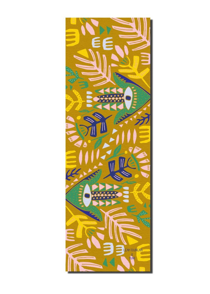 Yoga Mat | 6mm Thick | Tan | Non-Slip | Eco Friendly | Yune Yoga | Leah Duncan Hamsa from Yune Yoga