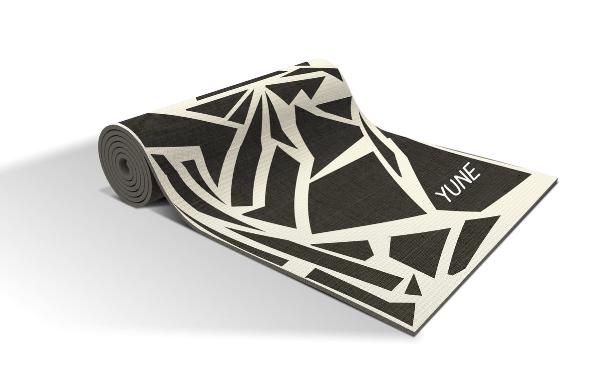 Yoga Mat | 6mm Thick | Black White | Non-Slip | Eco Friendly | Yune Yoga | Shadow from Yune Yoga