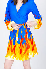 The Blaze Of Glory | Flames Wrap Dress from Shinesty
