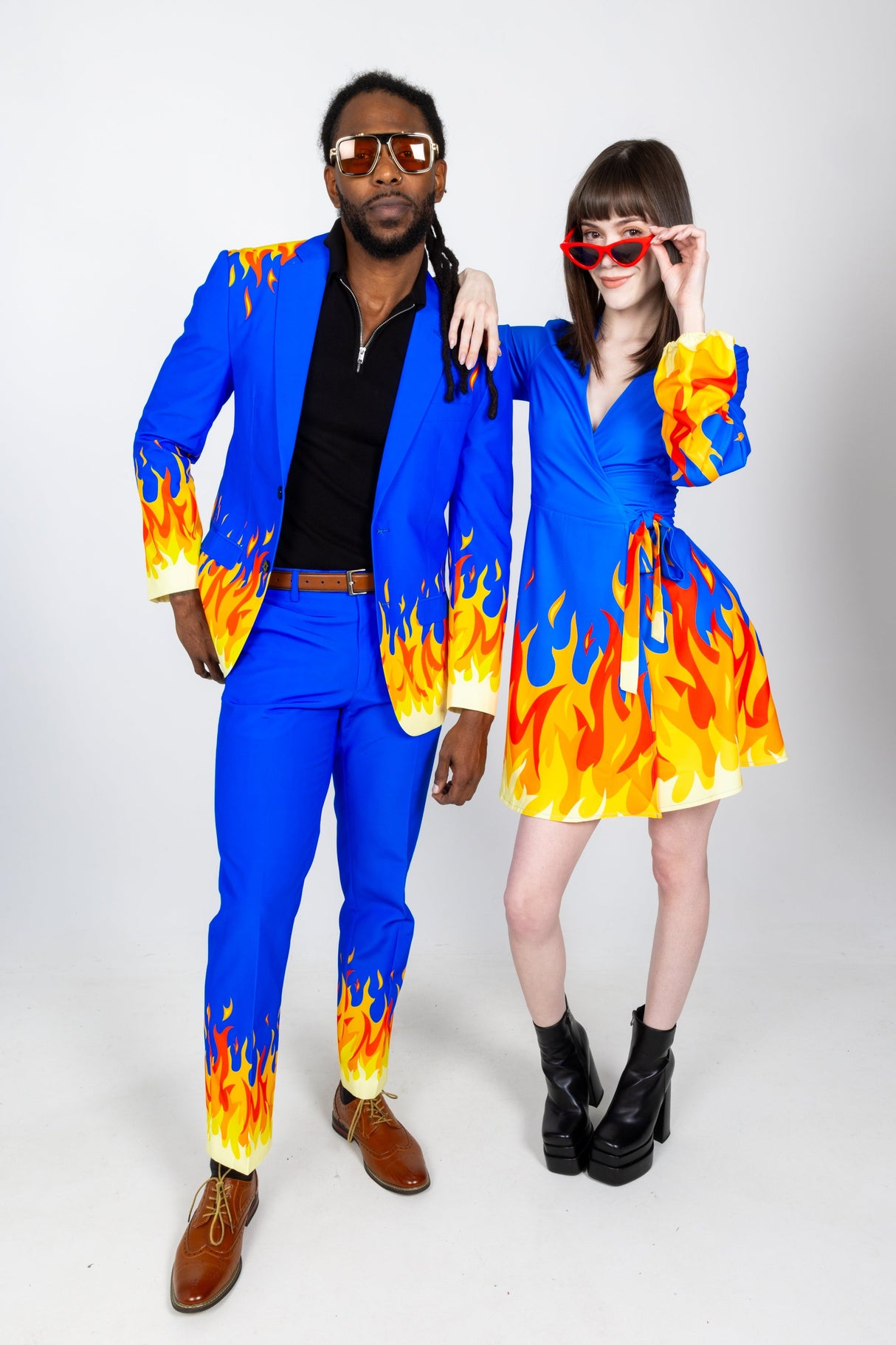 The Blaze Of Glory | Flames Wrap Dress from Shinesty