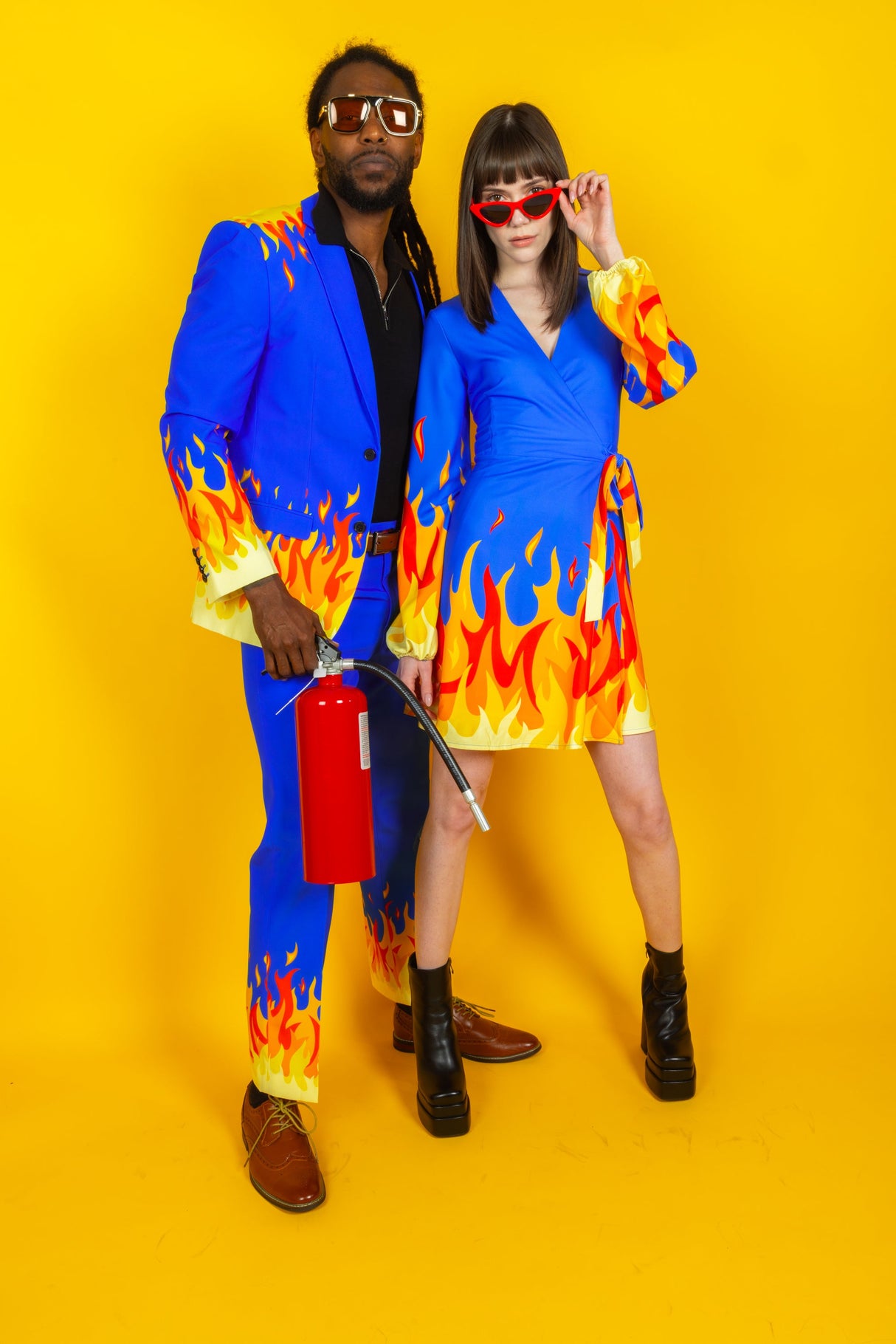 The Blaze Of Glory | Flames Wrap Dress from Shinesty