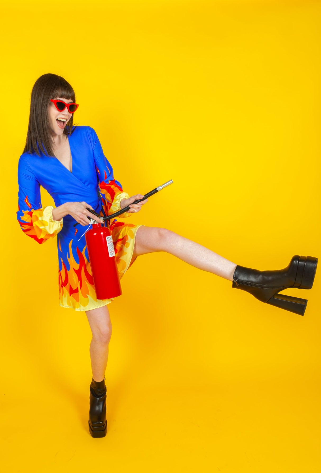 The Blaze Of Glory | Flames Wrap Dress from Shinesty