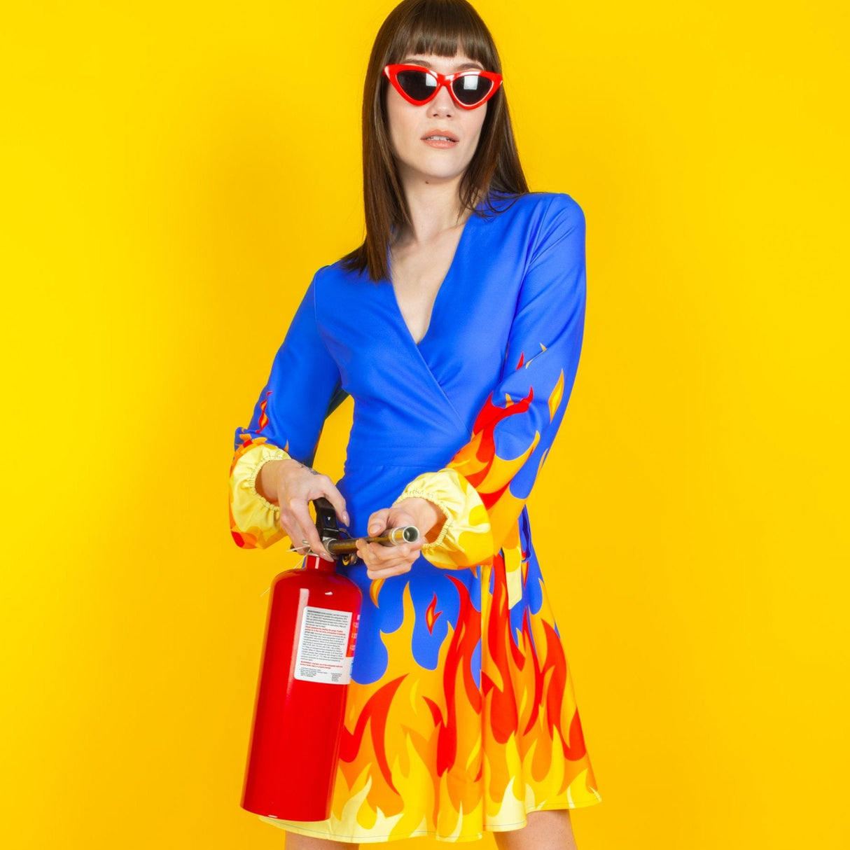 The Blaze Of Glory | Flames Wrap Dress from Shinesty