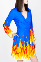 The Blaze Of Glory | Flames Wrap Dress from Shinesty