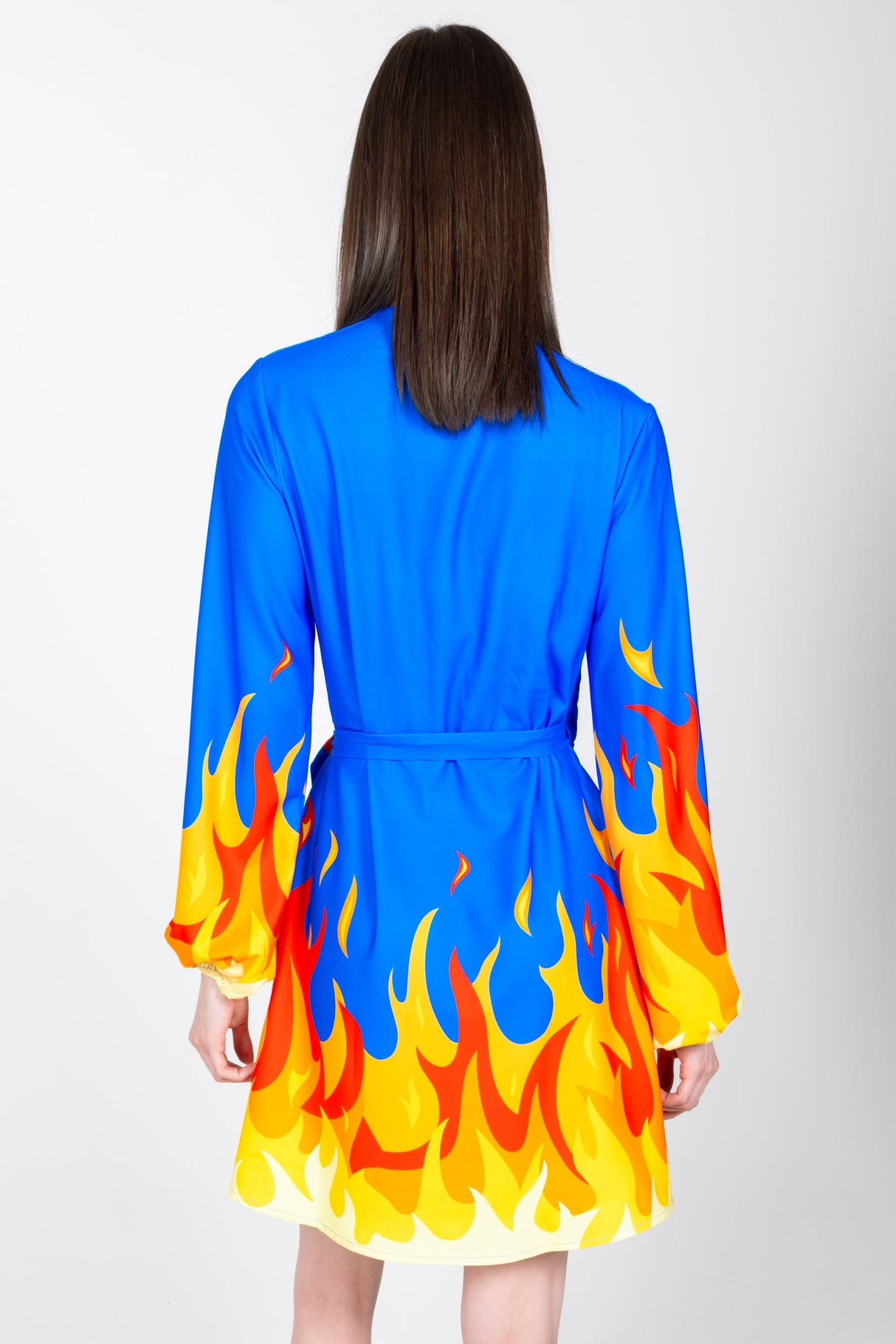 The Blaze Of Glory | Flames Wrap Dress from Shinesty