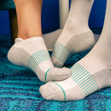 The Cloud 9 | White Stay Weird Heel Hammock™ Ankle Socks from Shinesty