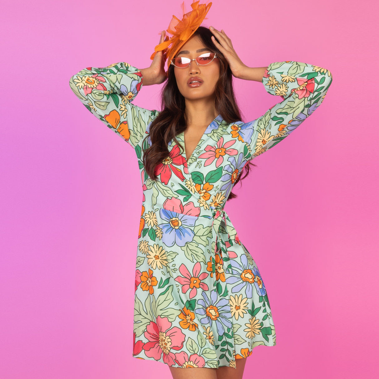 The Garden Party | Floral Derby Wrap Dress from Shinesty