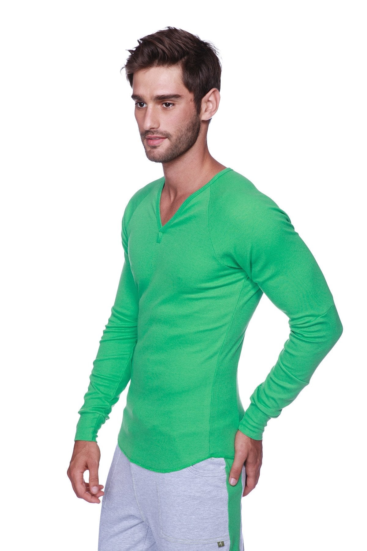 Thermal V-Neck Long Sleeve (Bamboo Green) from 4-rth
