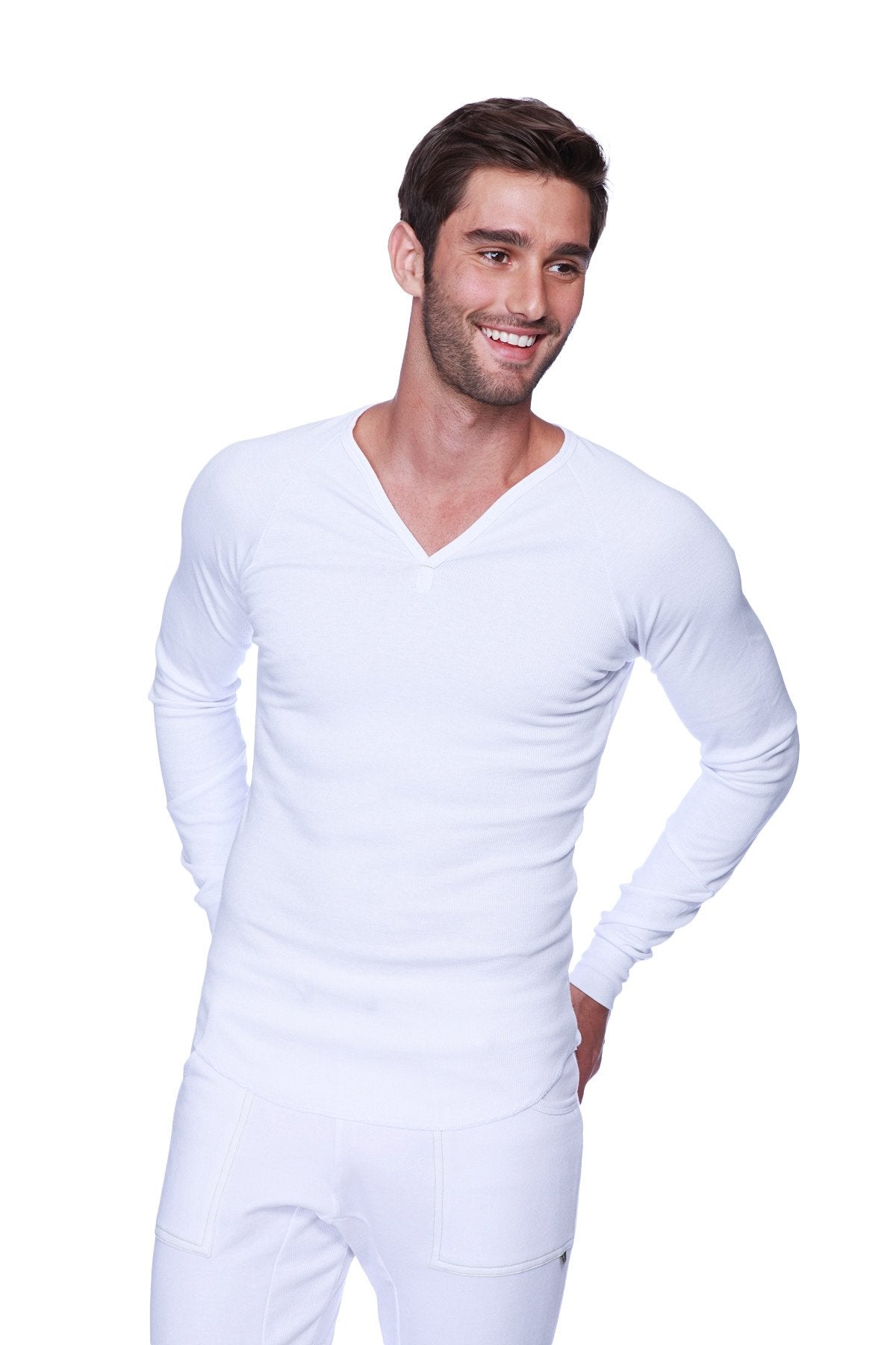 Thermal V-Neck Long Sleeve (White) from 4-rth