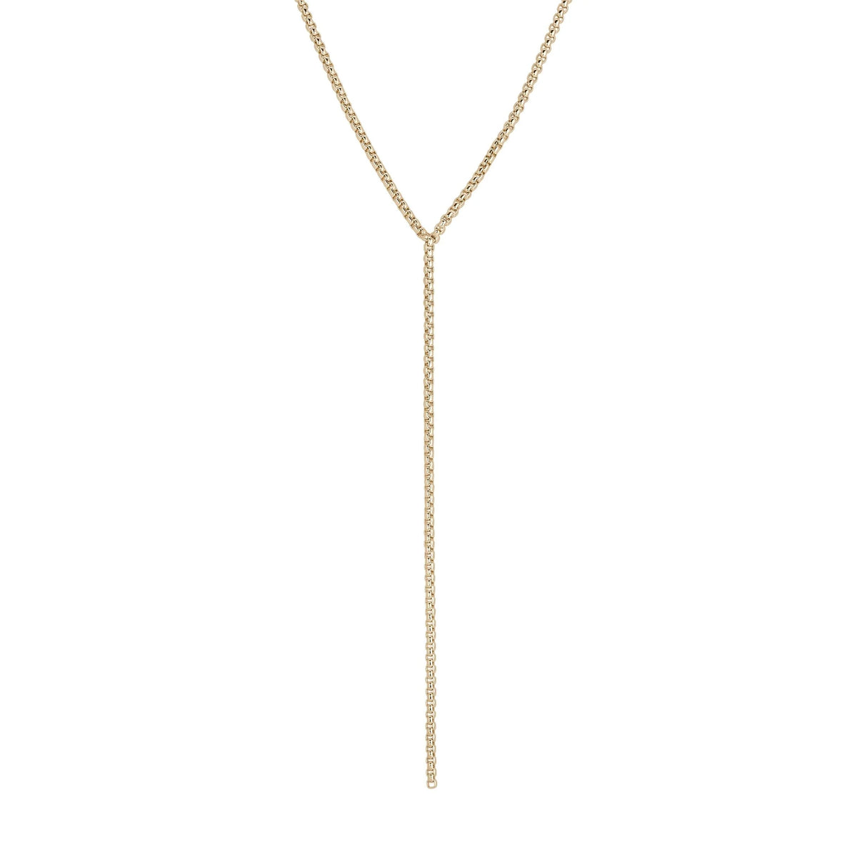 Thin Luciana Box Chain Lariat from eklexic