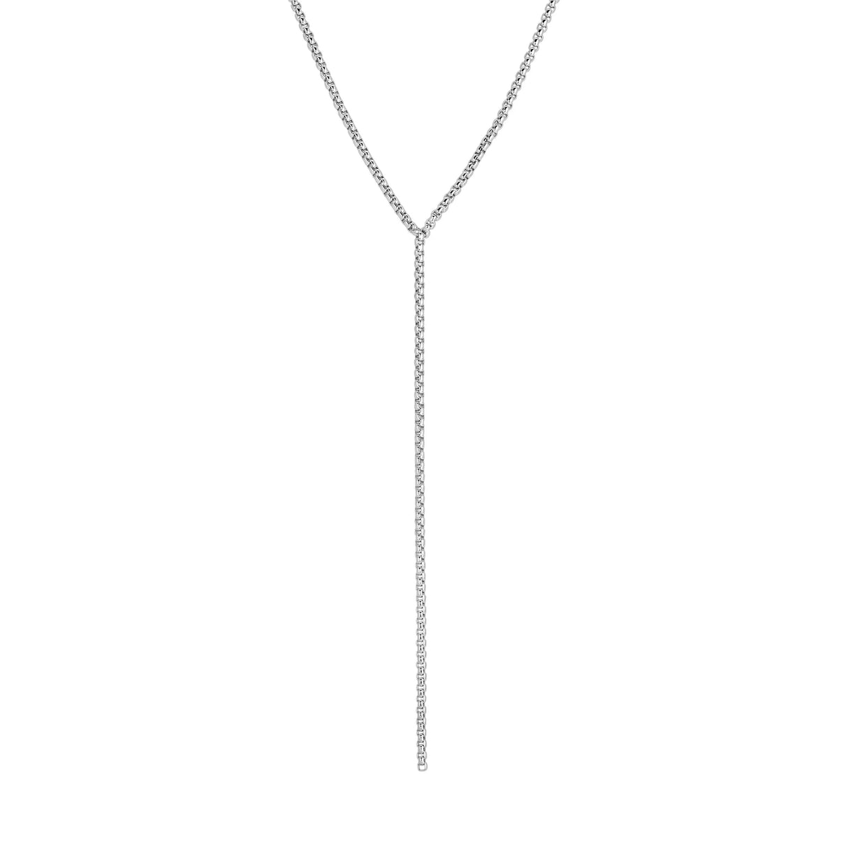 Thin Luciana Box Chain Lariat from eklexic