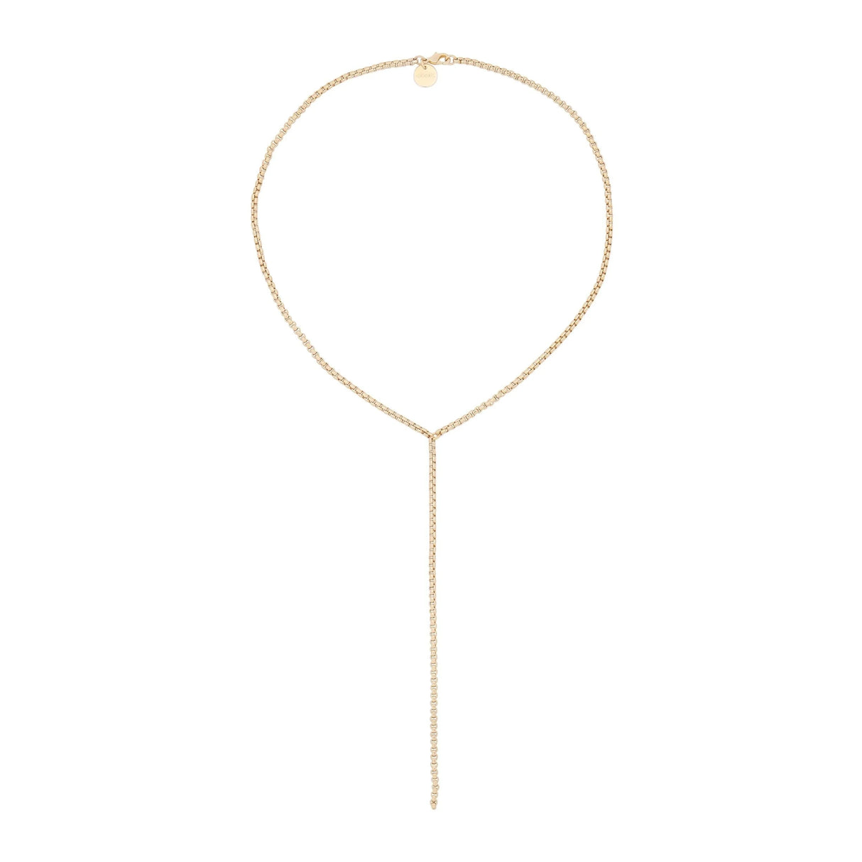 Thin Luciana Box Chain Lariat from eklexic