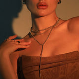 Thin Luciana Box Chain Lariat from eklexic