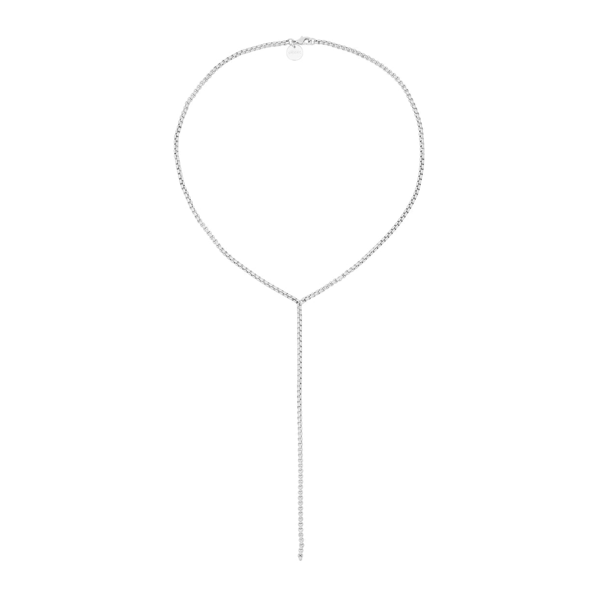 Thin Luciana Box Chain Lariat from eklexic