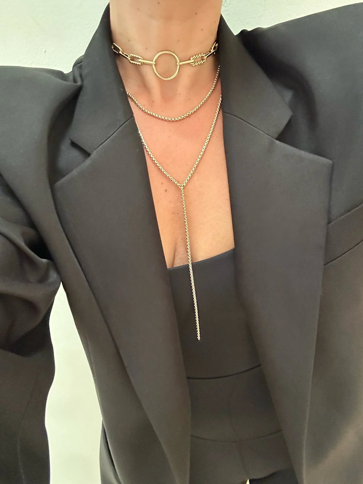 Thin Luciana Box Chain Necklace from eklexic