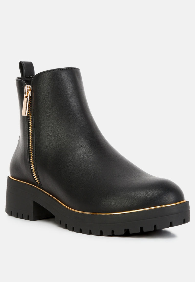 Thorin Metallic Frame Block Heel Boots from London Rag International