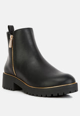 Thorin Metallic Frame Block Heel Boots from London Rag International