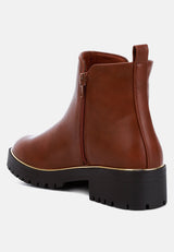 Thorin Metallic Frame Block Heel Boots from London Rag International