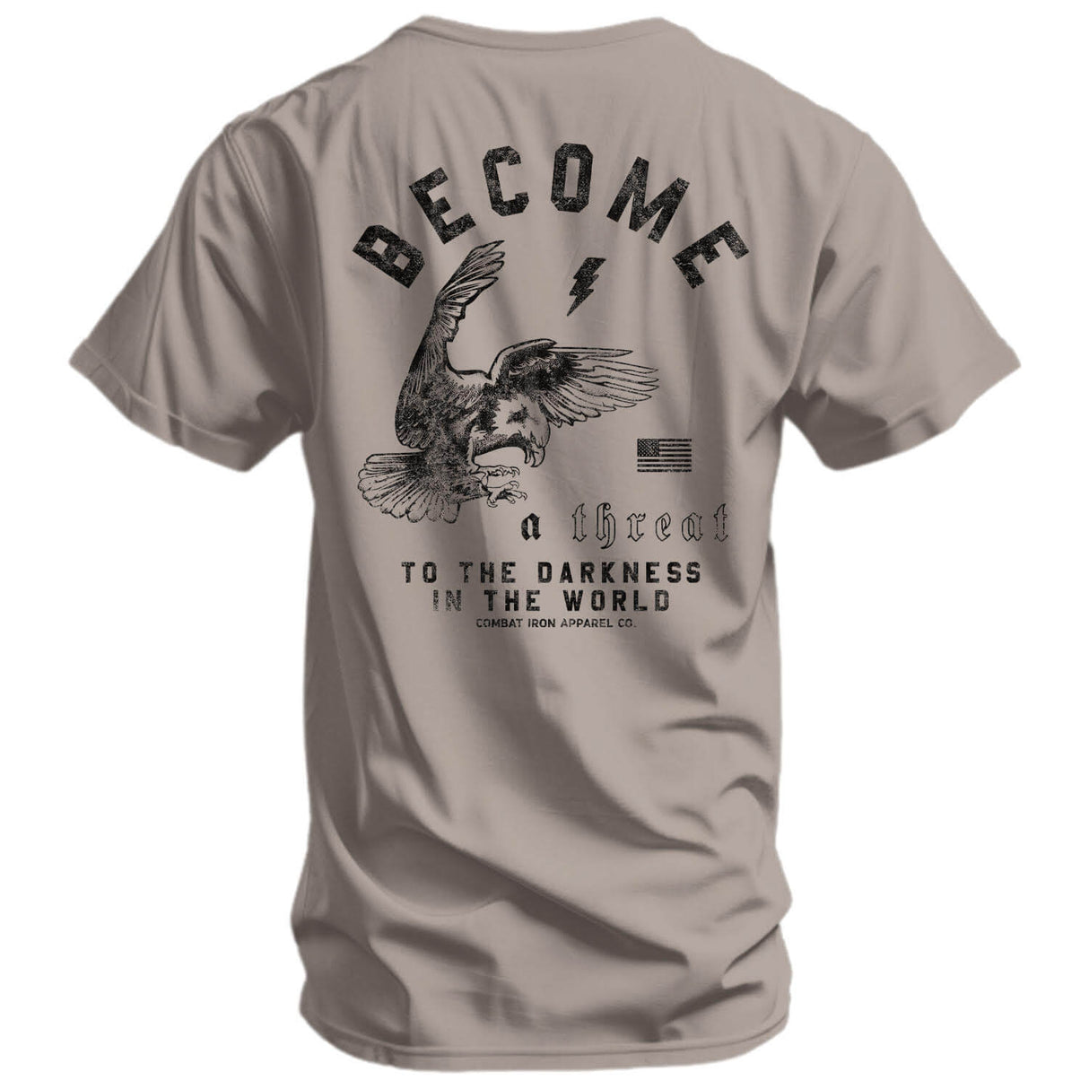 Become A Threat To The Darkness Men's T-Shirt from Combat Iron Apparel
