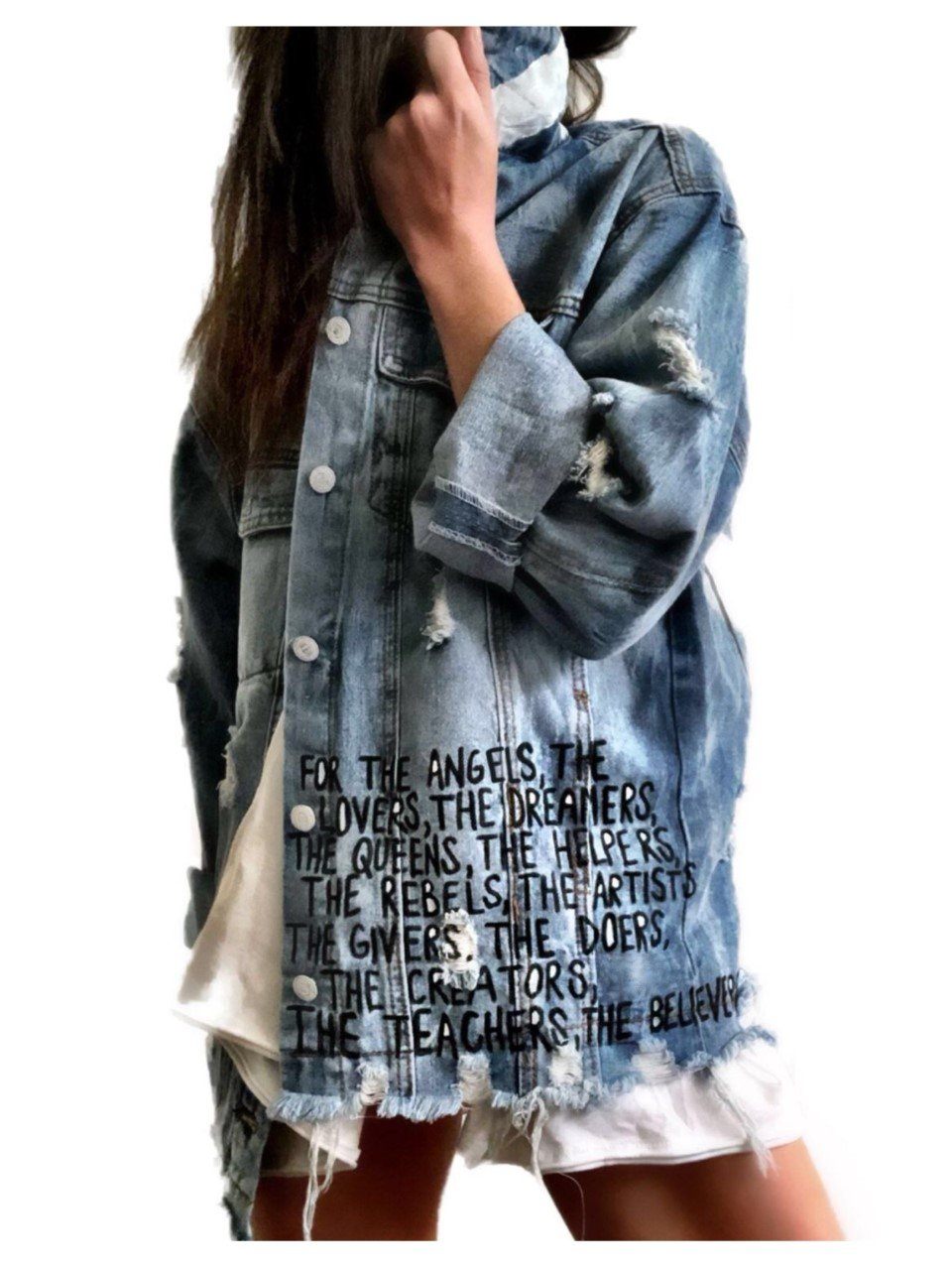 'DRIPPING HEART' PAINTED JACKET from Wren + Glory