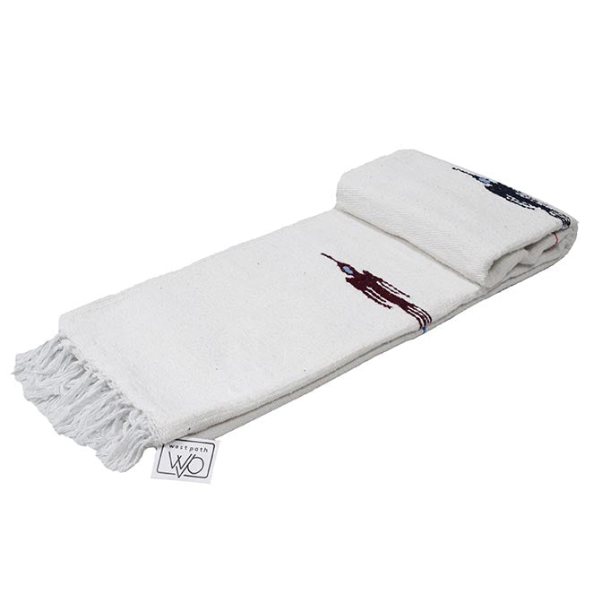 Namaste White Baja Thunderbird Yoga Blanket from West Path