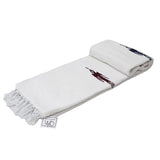 Namaste White Baja Thunderbird Yoga Blanket from West Path