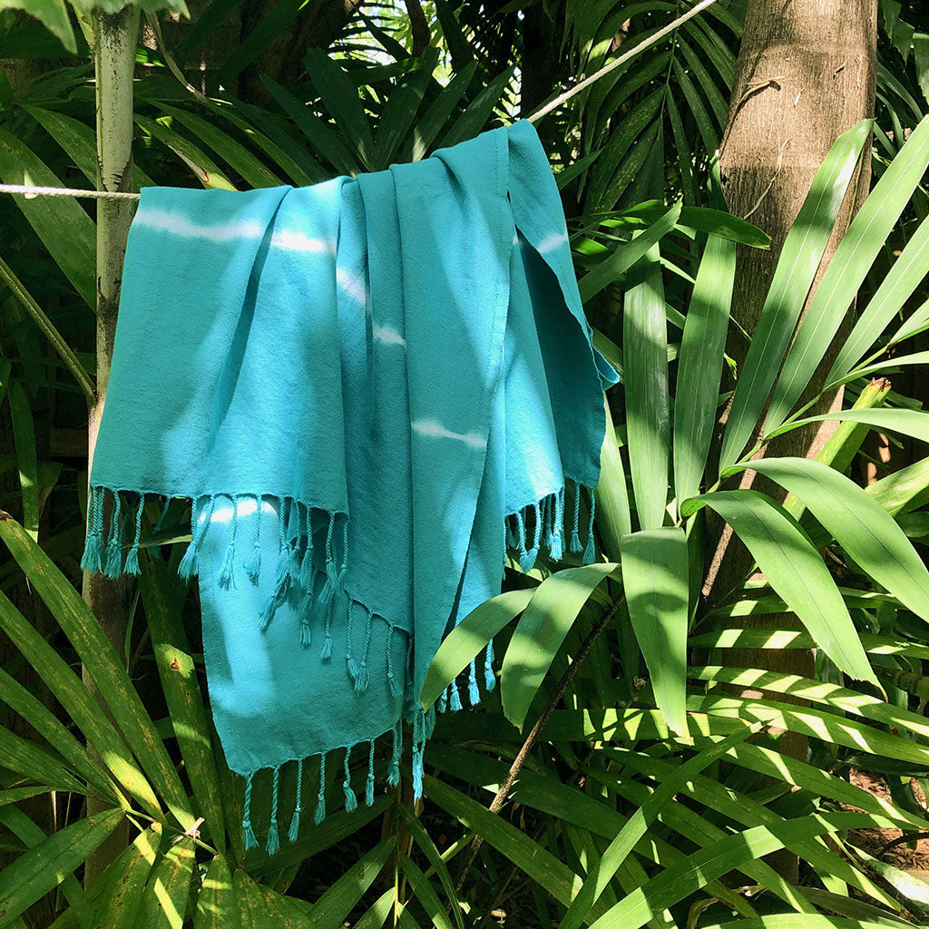Teal Tie Dye Turkish Beach Towel from SLATE + SALT
