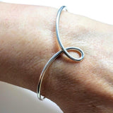 Silver Wire Sculpted Teardrop Bangle from Alexa Martha Designs