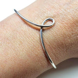 Silver Wire Sculpted Teardrop Bangle from Alexa Martha Designs