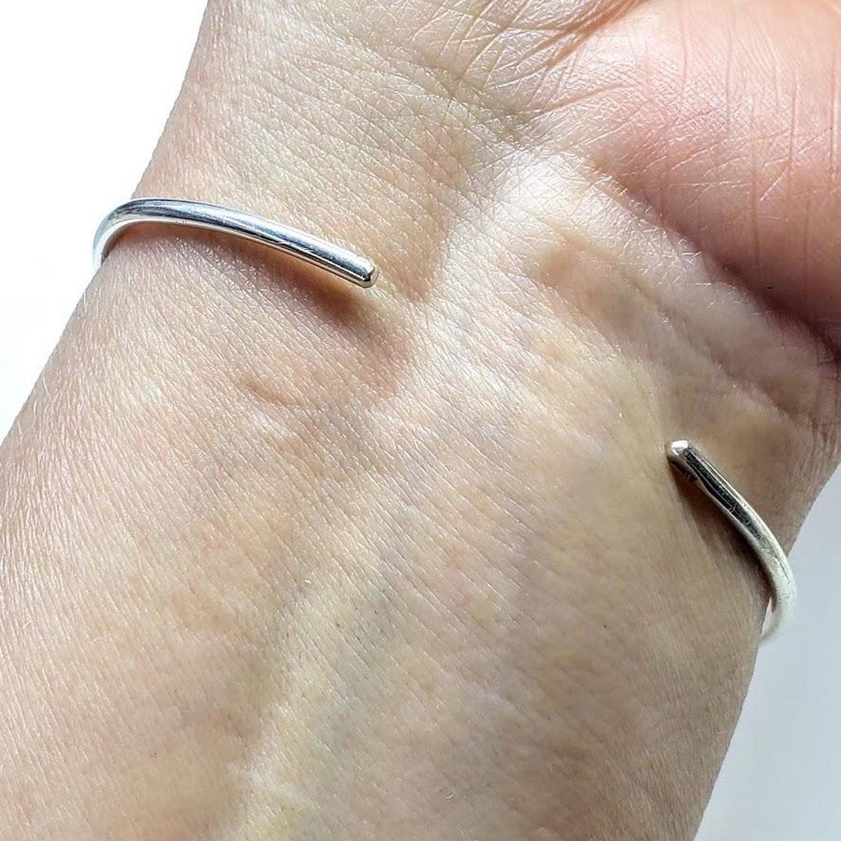 Silver Wire Sculpted Teardrop Bangle from Alexa Martha Designs