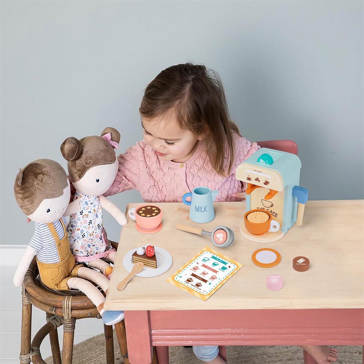 Tiny Land® Wooden Kids Play Coffee Maker Set From Tiny Land