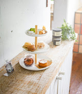 Serving Stand - Steel + Wood from Yamazaki Home