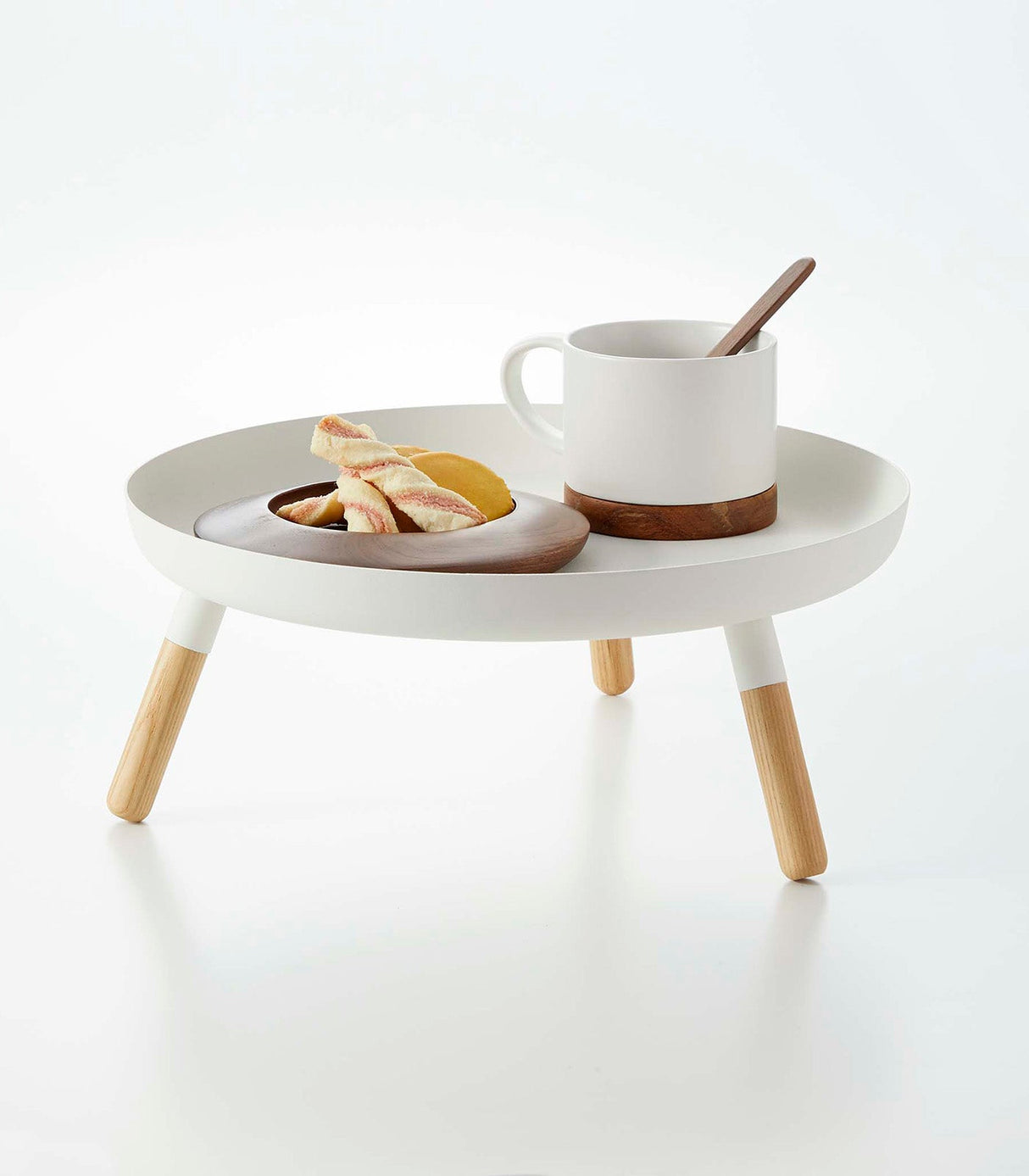 Countertop Pedestal Tray (5" H)  - Steel + Wood from Yamazaki Home