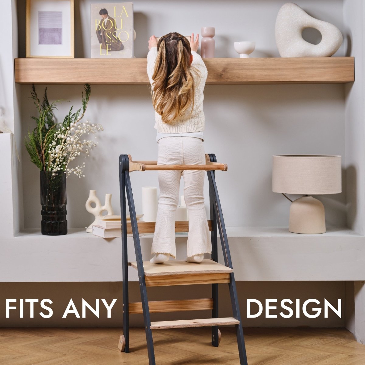 Toddler Learning Tower: Step stool for Kids - Graphite from Goodevas