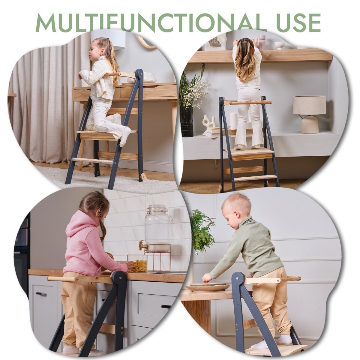 Toddler Learning Tower: Step stool for Kids - Graphite from Goodevas