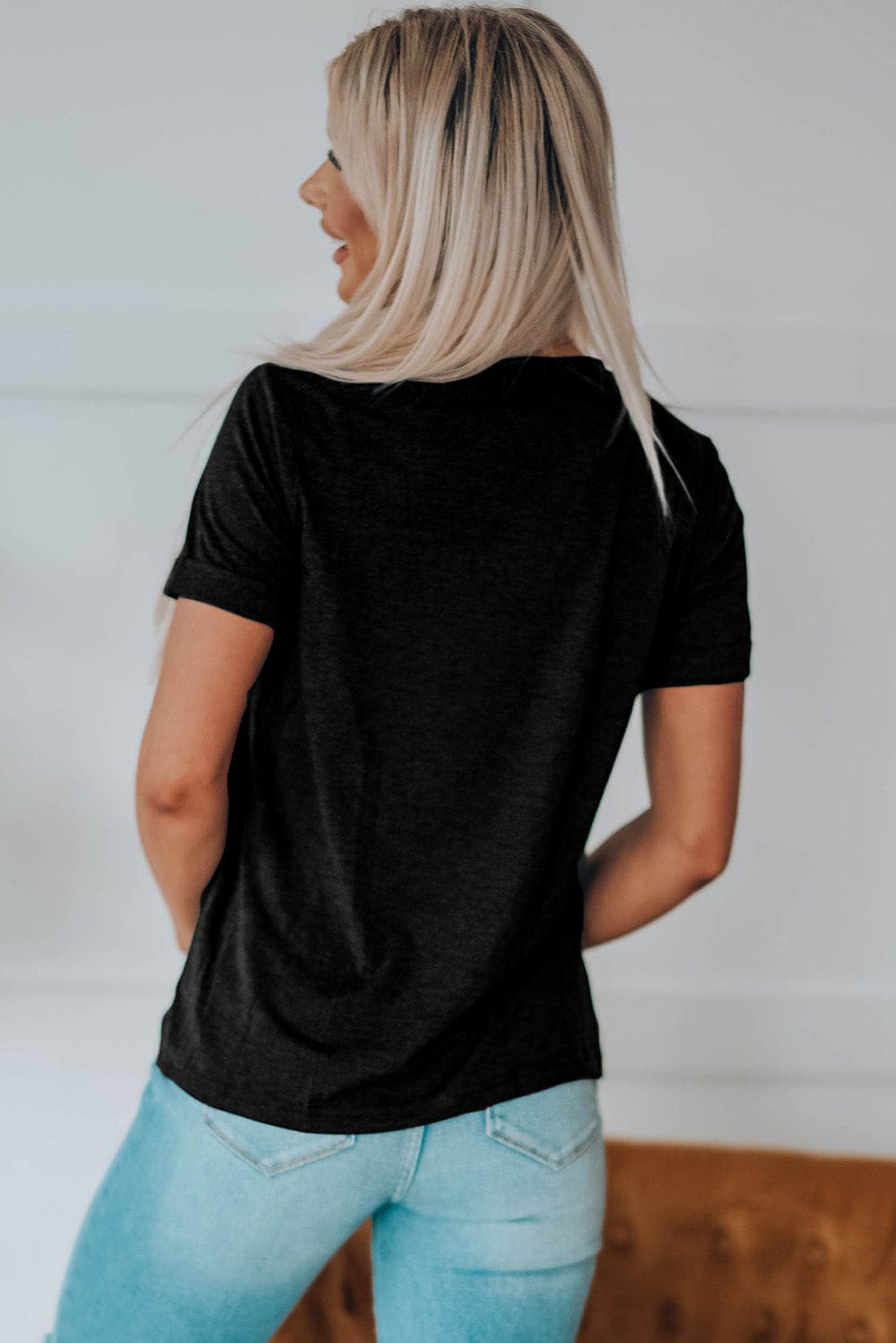 Black XOXO Leopard Print T-Shirt, Cute and Trendy from MsDressly
