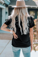 Black XOXO Leopard Print T-Shirt, Cute and Trendy from MsDressly
