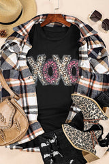 Black XOXO Leopard Print T-Shirt, Cute and Trendy from MsDressly