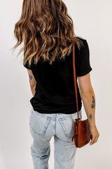 Black XOXO Leopard Print T-Shirt, Cute and Trendy from MsDressly
