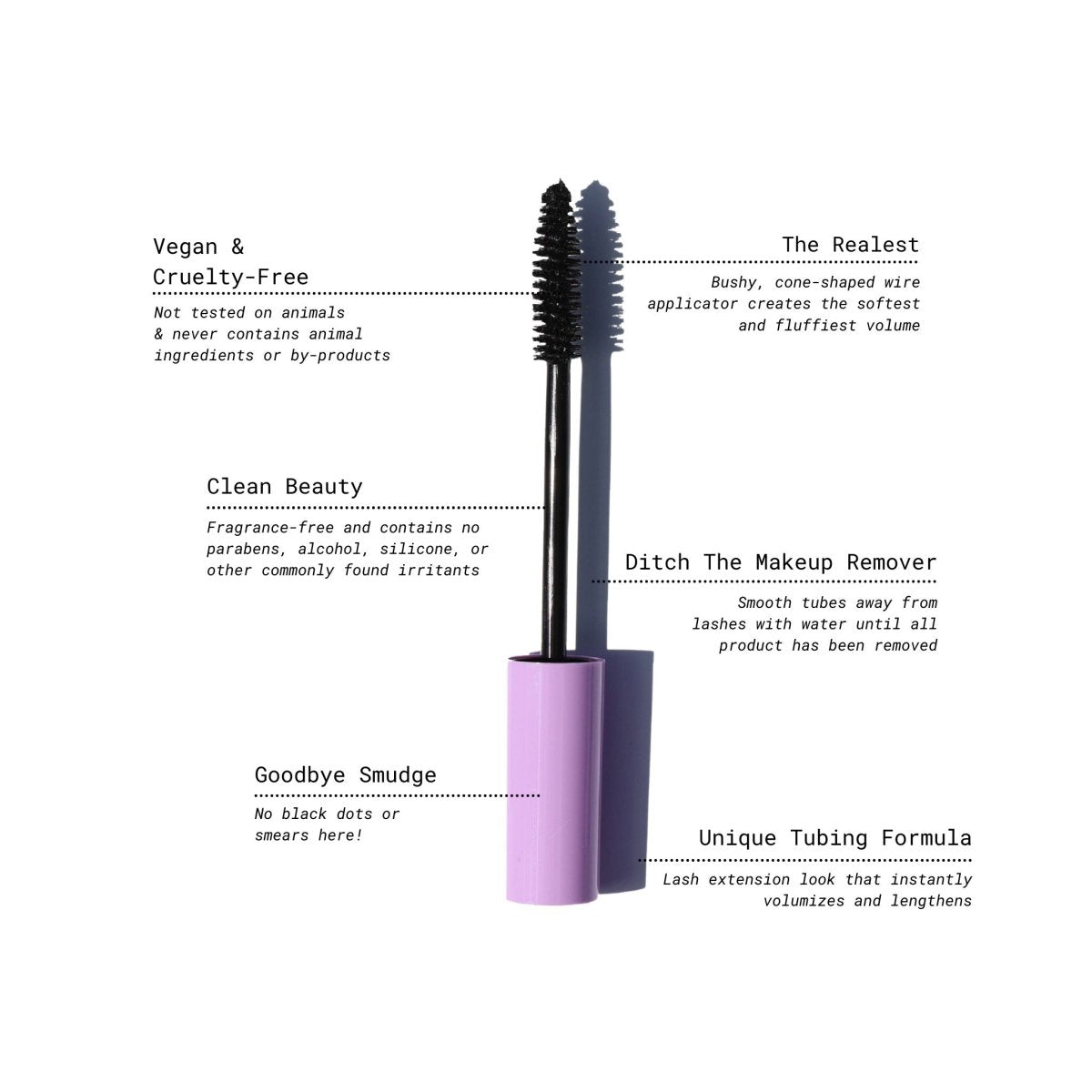Totally Tubular Tubing Mascara from Half Caked - Cone-shaped Applicator for Extended Lash Length Makeup Brow Curler Eyelash Pack Smooth