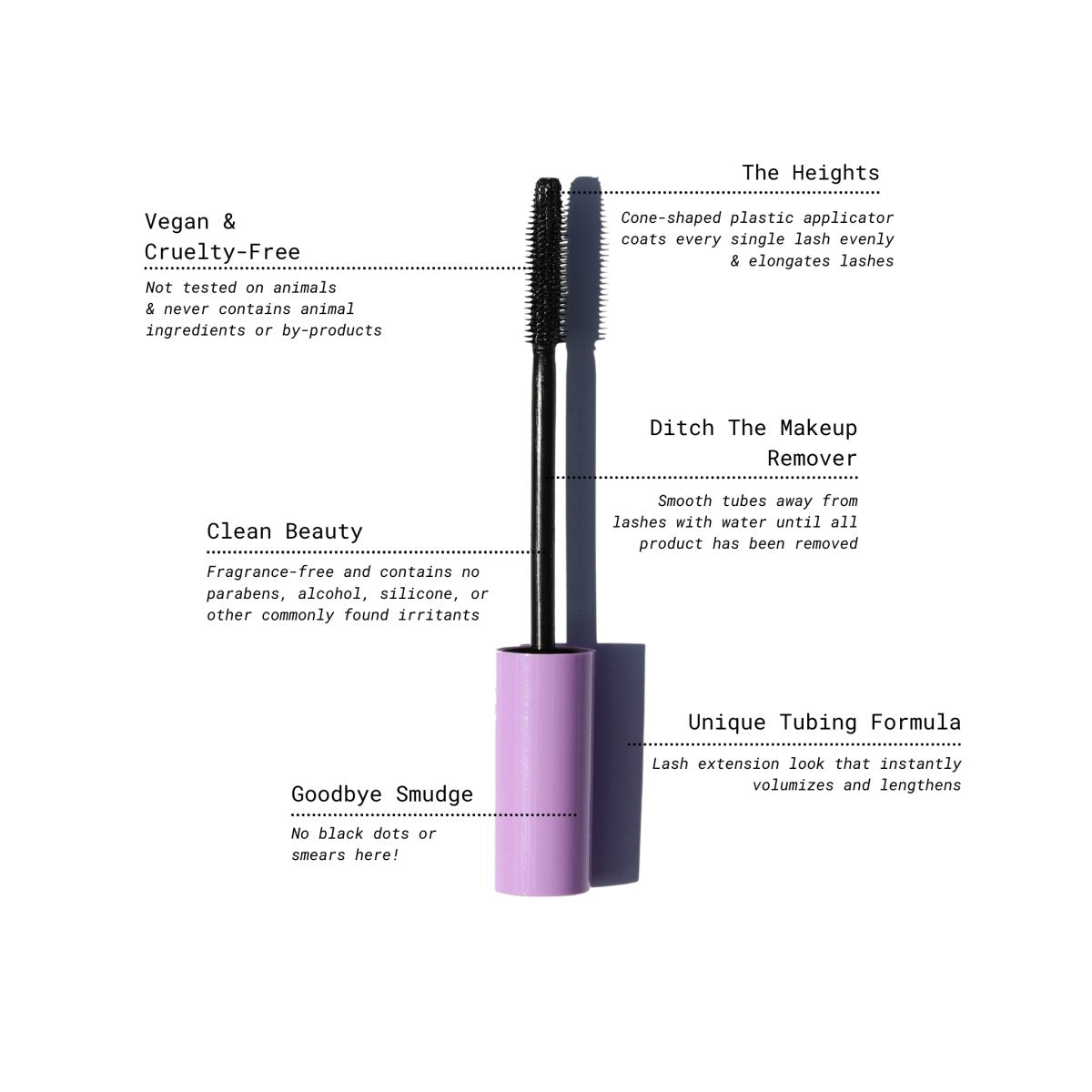 Totally Tubular Tubing Mascara from Half Caked - Cone-shaped Applicator for Extended Lash Length Makeup Brow Curler Eyelash Pack Smooth