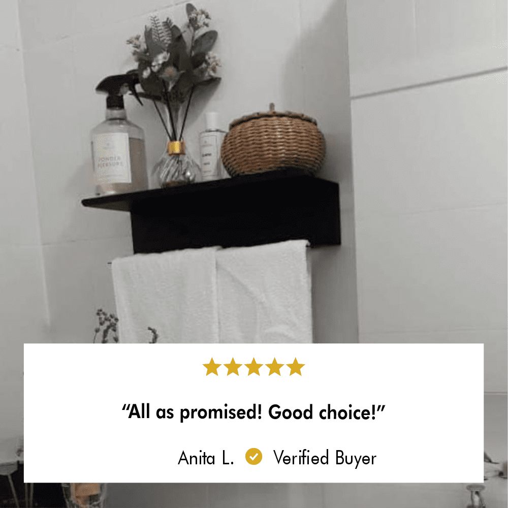 Towel Holder and Shelf for Bathroom from VITAHOME DESIGN LLC
