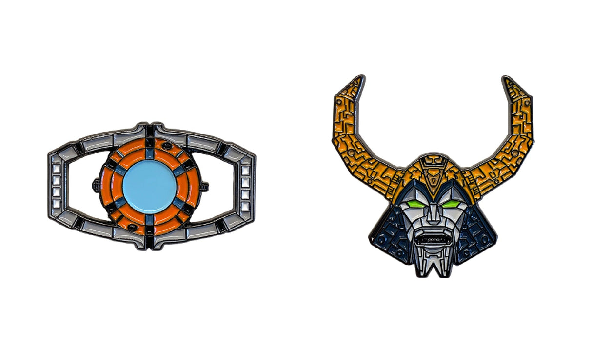 Transformers The Movie Unicron and Matrix Of Leadership 80's 2 Pack Enamel Pin set From Your Favorite T Shirts
