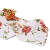 DaDa Bedding Romantic Roses Pink White Lovely Floral Quilted Dining Table Runner (879) from DaDalogy Bedding Collection
