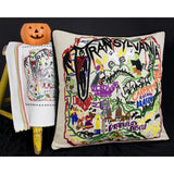 Transylvania Halloween Hand-Embroidered Pillow from Quirks!