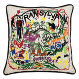 Transylvania Halloween Hand-Embroidered Pillow from Quirks!