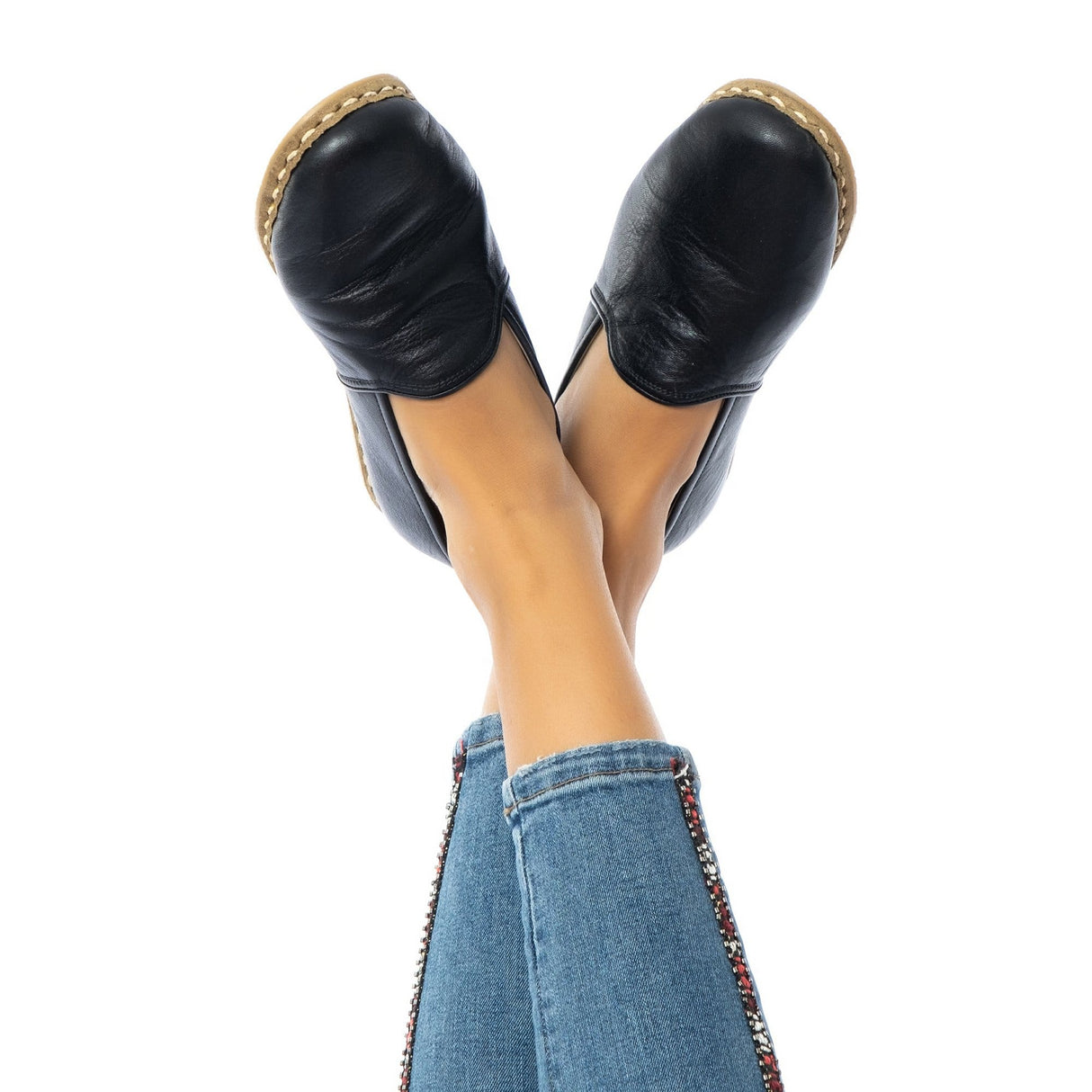 Men's Wrinkled Black Slip On Shoes from Atlantis Handmade Shoes